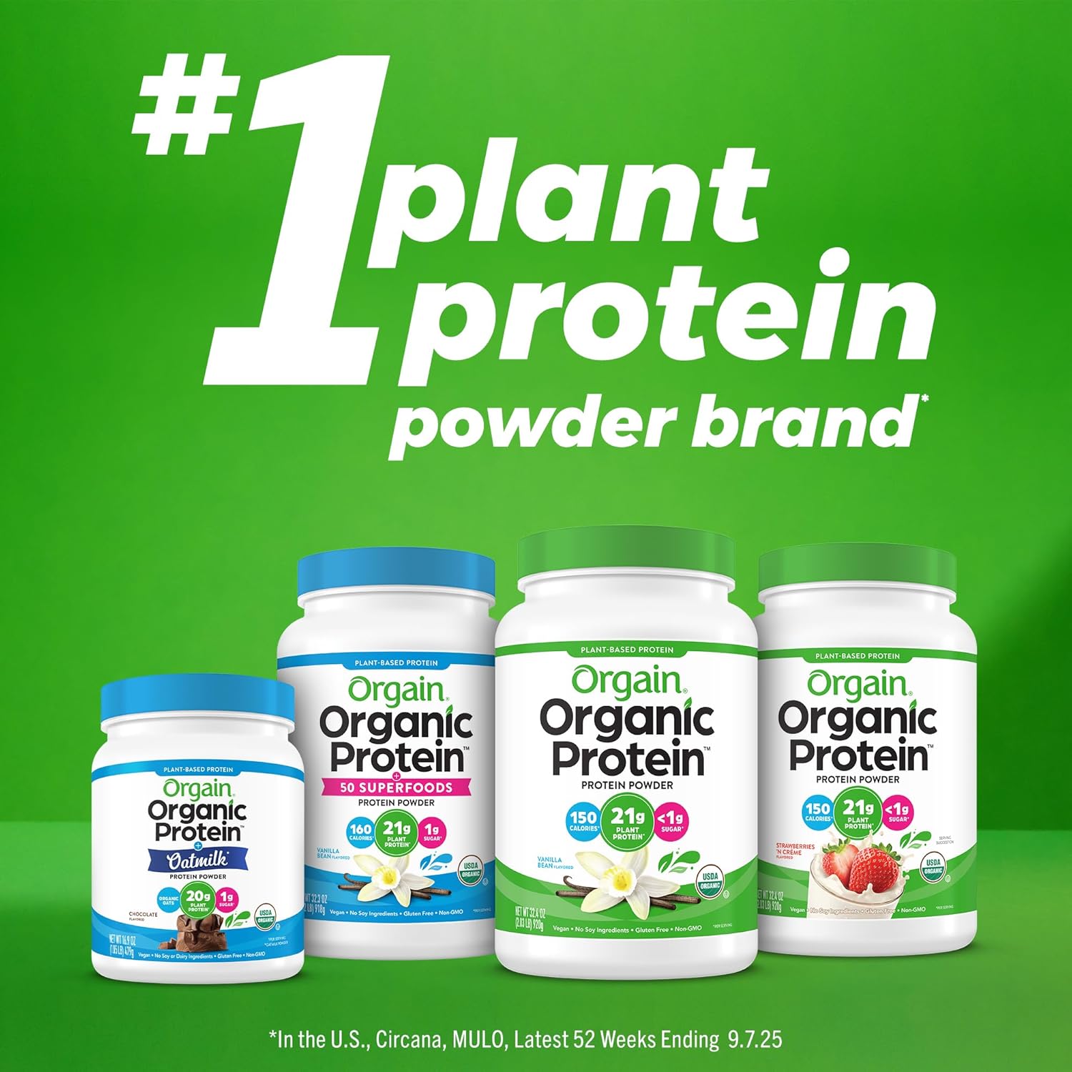 Orgain Organic Vegan Protein + 50 Superfoods Powder, Vanilla Bean - 21g Plant Based Protein, 8g Prebiotic Fiber, No Lactose Ingredients, Gluten Free, No Added Sugar, 1.12 lb (Packaging May Vary) - Image 7