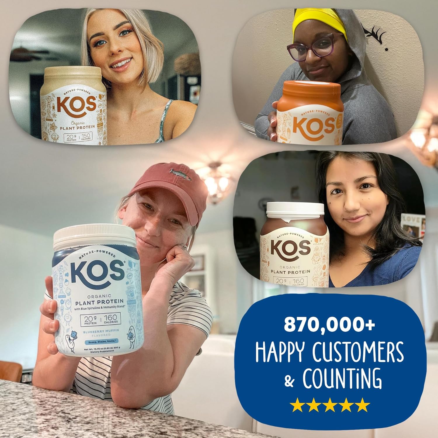 KOS Plant Based Protein Powder, Blueberry Muffin - Organic Pea Protein Superfood with Spirulina and Immune Support Blend. Soy, Gluten, Dairy Free - Vegan Meal Replacement for Women & Men - 10 Servings - Image 6