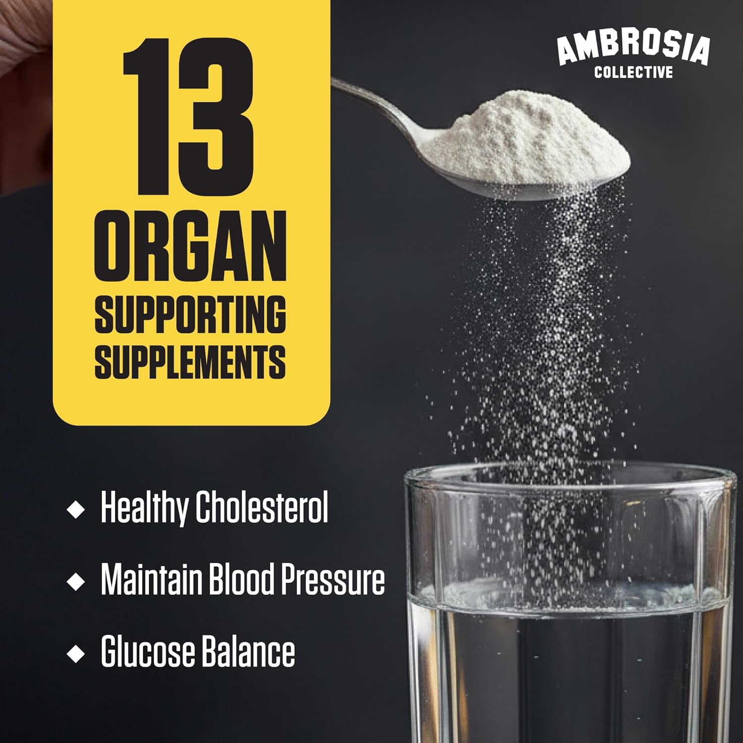 Ambrosia Nektar - Superfood Powder | Daily Organ Support Supplement | Greens Powder Alternative | 13 Superfoods for Energy, Digestion, Skin Health & Immune Support | 30 Servings | Honey Lemon - Image 2