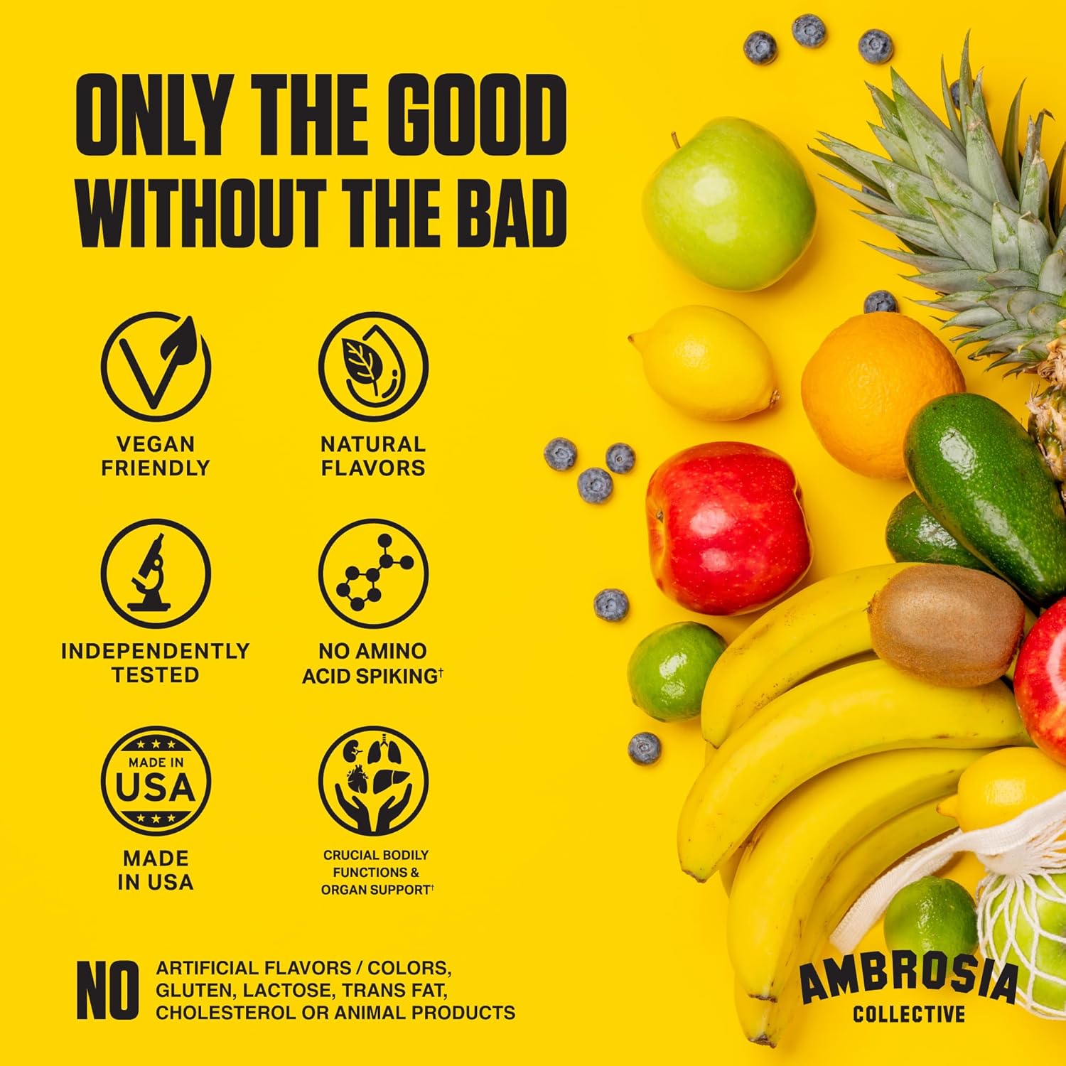 Ambrosia Nektar - Superfood Powder | Daily Organ Support Supplement | Greens Powder Alternative | 13 Superfoods for Energy, Digestion, Skin Health & Immune Support | 30 Servings | Honey Lemon - Image 5