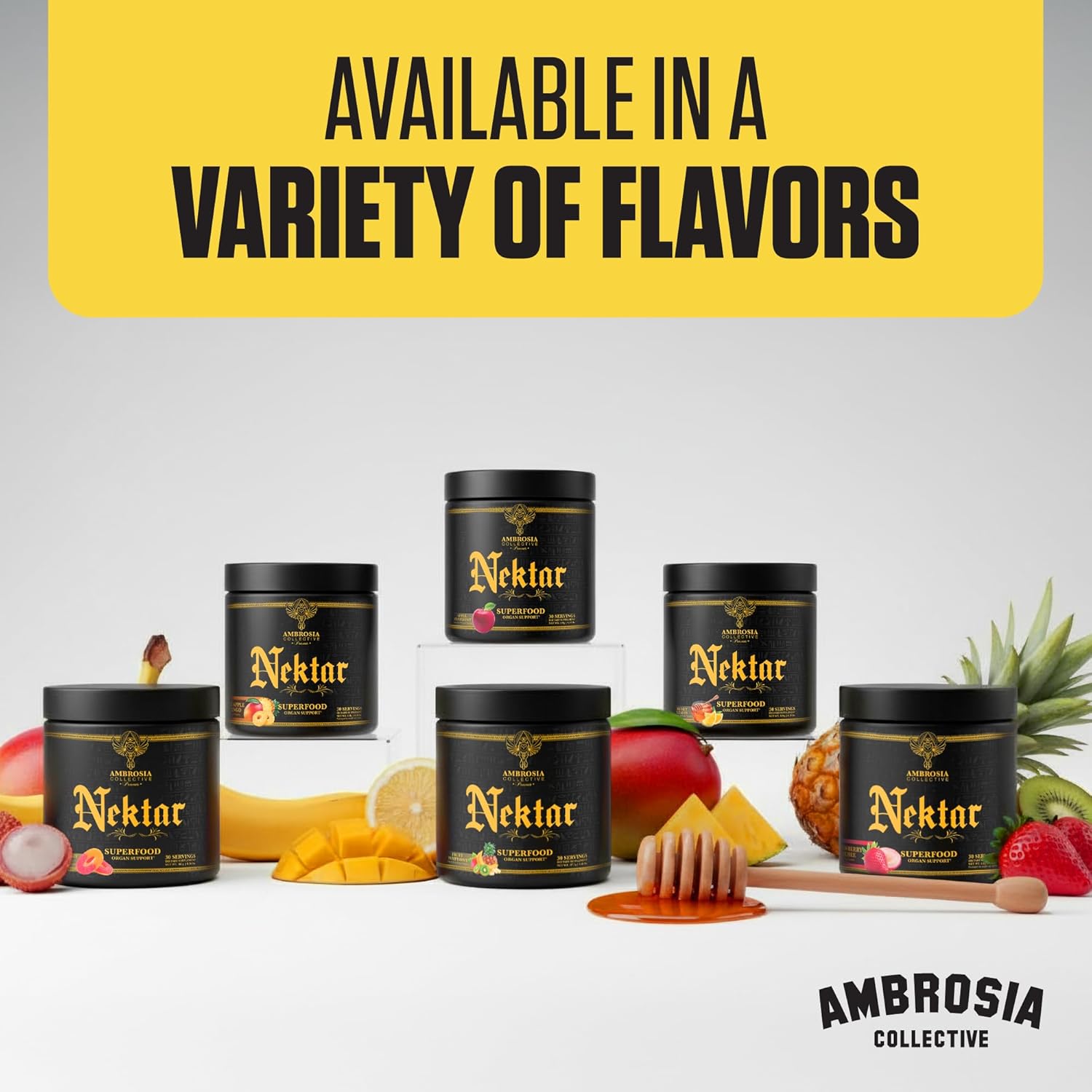 Ambrosia Nektar - Superfood Powder | Daily Organ Support Supplement | Greens Powder Alternative | 13 Superfoods for Energy, Digestion, Skin Health & Immune Support | 30 Servings | Honey Lemon - Image 8
