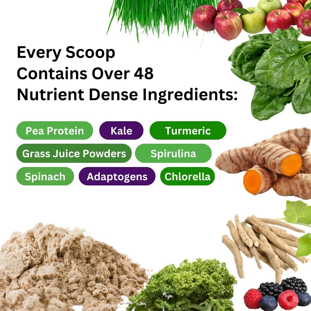 Paradise Herbs ORAC Energy Protein & Greens Powder, Antioxidant Power of 24 Servings of Fruits & Vegetables in 1 Scoop + 20g Protein, Unflavored, 15 Servings - Image 6