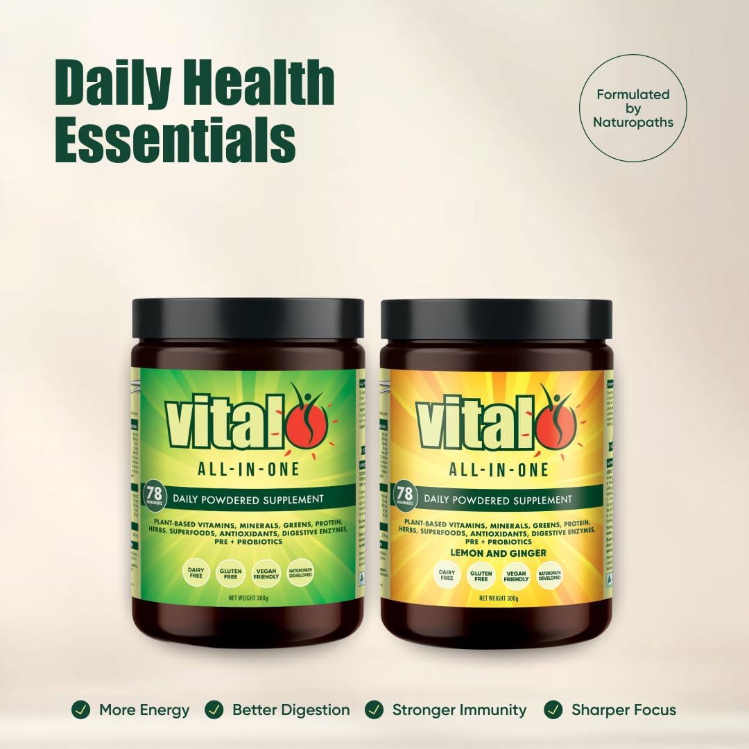Vital All-in-One Daily Powdered Supplement - Natural Greens Superfood Powder for Energy & Health, Super Greens Powder Drink Mix with Probiotic & Antioxidant Support - 4.23 oz (12 Servings) - Image 3