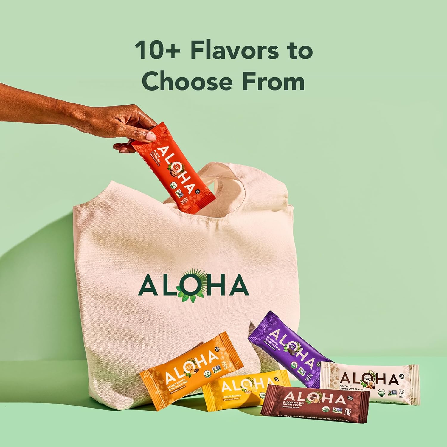 ALOHA Organic Plant-Based Protein Bars | Chocolate Fudge Brownie | Vegan, Gluten-Free, Paleo, Low-Carb, Non-GMO, Soy-Free, 12 Count - Image 6