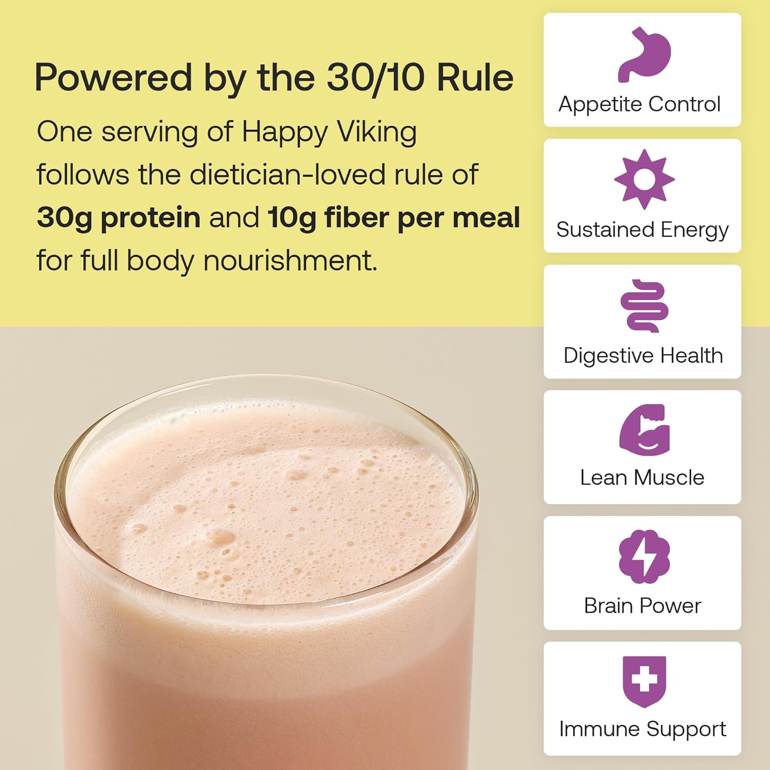 Happy Viking Plant-Based Protein Powder +100 Superfoods Vanilla Meal Replacement Shake, Created by Venus Williams, 30g Plant Protein, 10g Fiber, Vegan, Gluten-Free, Non-GMO, 15 Meals - Image 7