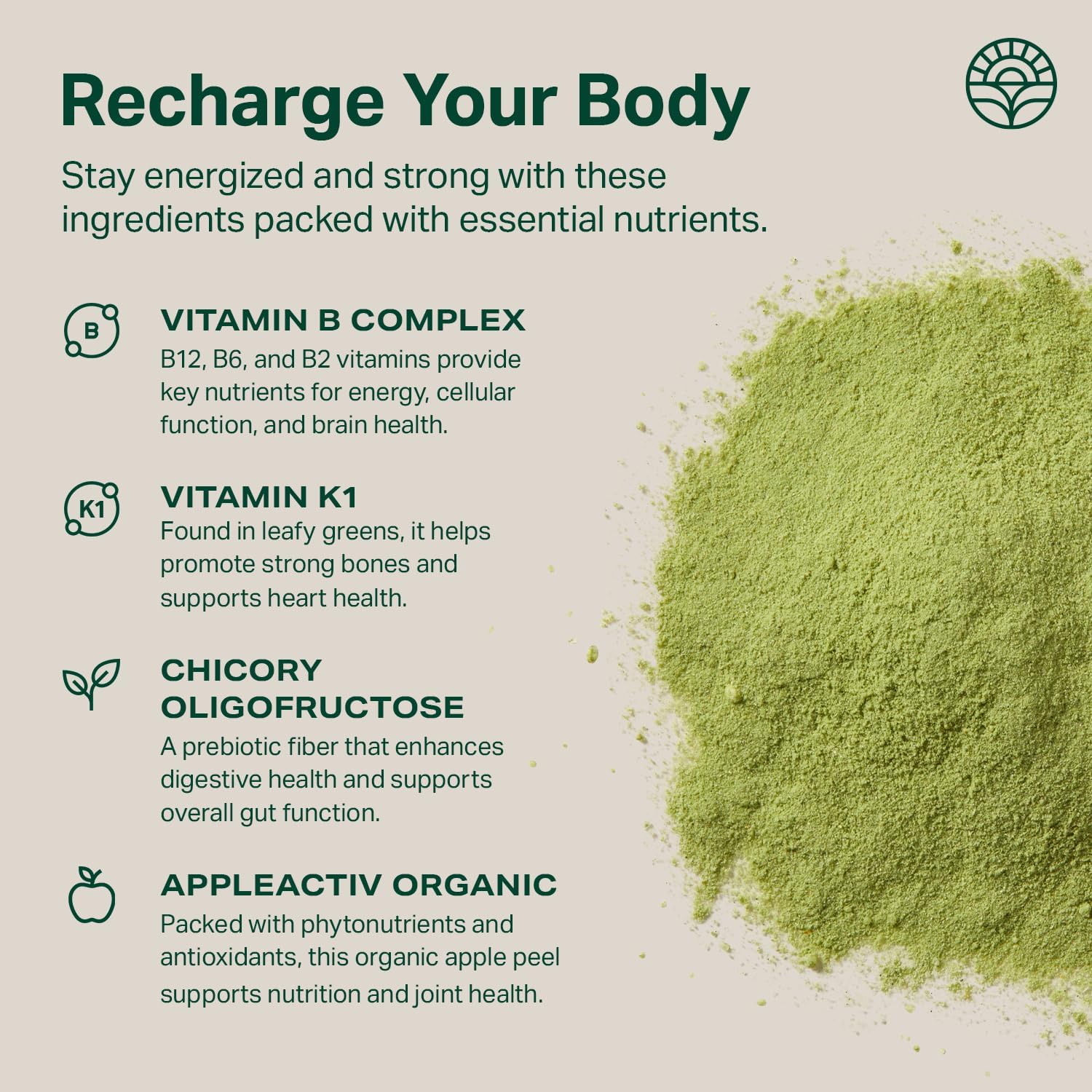 Proper, The Greens Daily Boost Organic Greens Powder. Whole Food, Apple Flavor Veggie Powder Superfood with Wheatgrass, Spirulina, Chlorella, Probiotics. Daily Drink Mix for Wellness and Digestion - Image 4
