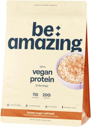 BE AMAZING Vegan Protein Powder, Br...