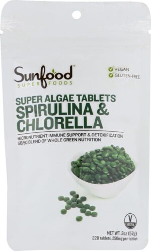 Sunfood Chlorella Spirulina Tablets...