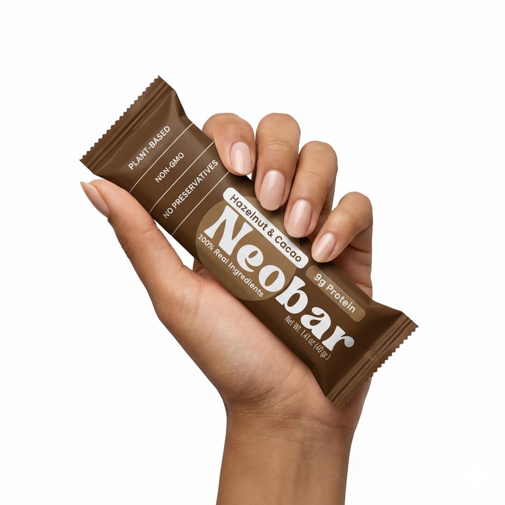 NEOBAR 9g Plant-Based Protein Fruit and Nut Bars - Vegan Snack Bars, Gluten Free Dairy Free Snacks, No Preservatives, No Refined Sugars Added, Non-GMO | Hazelnut & Cacao, 12 Count - Image 4