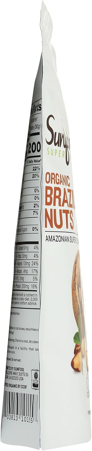 Sunfood Superfoods Raw Organic Brazil Nuts - Brazil Nuts Organic, Raw Brazil Nuts, Brazilian Nuts Unsalted, Great Source of Protein, USDA Organic, Non GMO, Vegan - 8 oz Bag - Image 4