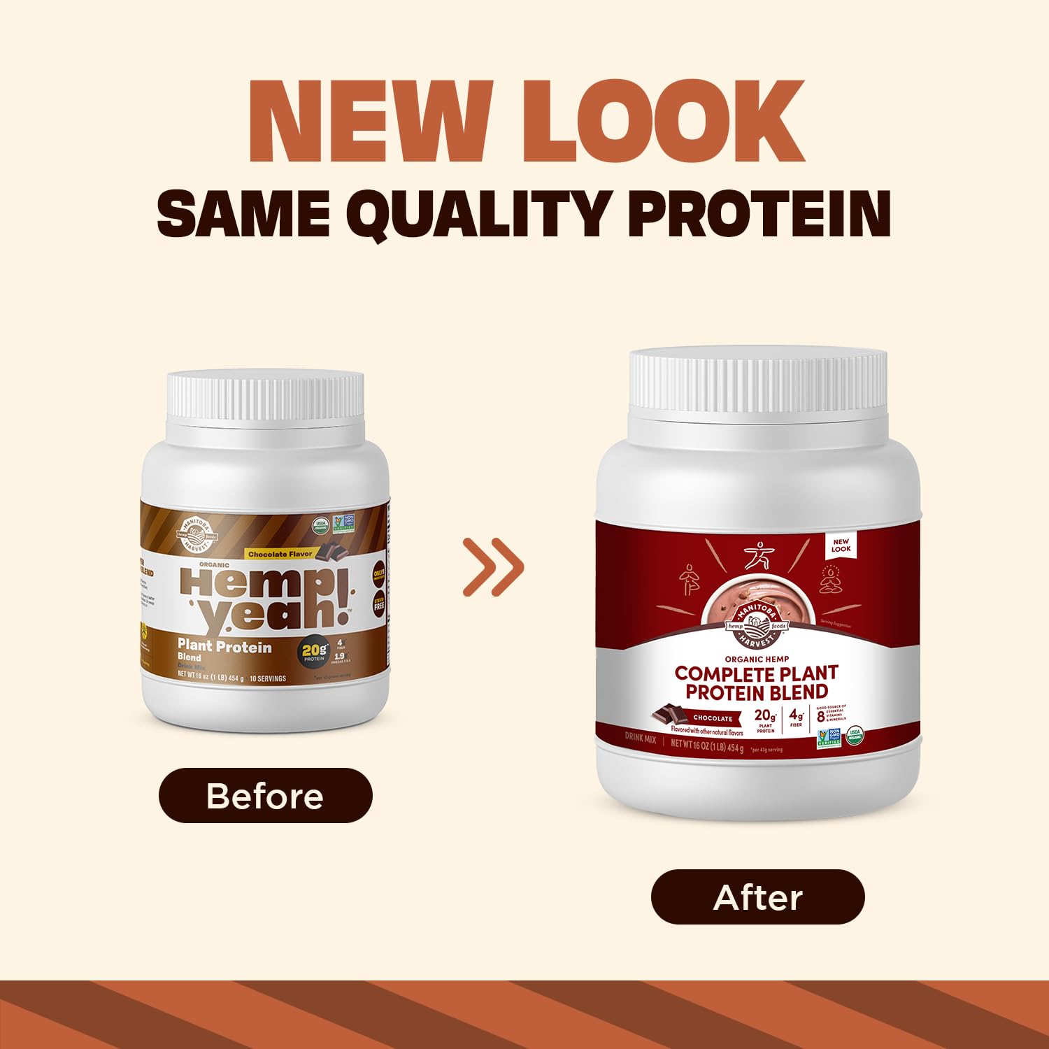 Manitoba Harvest Hemp Yeah Organic Plant-Based Protein Powder with 20g of Complete Plant, 4g of Fiber & 1.9g Omegas 3&6, Non-GMO, Vegan, Chocolate, 16 Oz, Packaging May Vary - Image 2