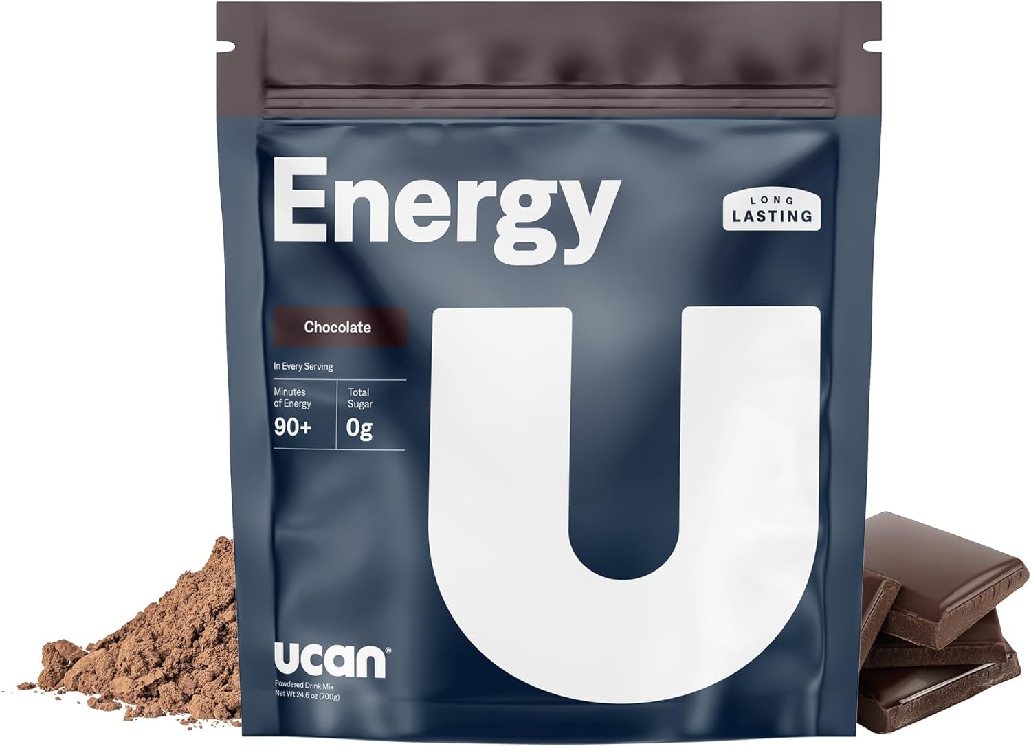 UCAN Energy Powder, Chocolate Energy, Keto, Sugar-Free Pre & Post Workout for Men & Women, Non-GMO, Vegan, Gluten-Free, Great for Runners, Gym-Goers and High Performance Athletes | 28 Servings