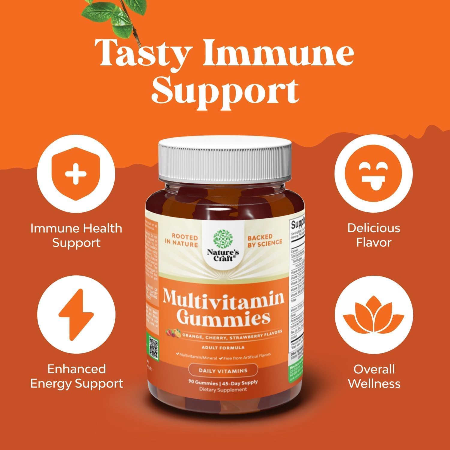 Multivitamin Gummies for Adults - Halal Multivitamin Gummy with B12 Biotin - Gelatin-Free Gummy Multivitamins for Men & Women - Vitamin Gummies with Zinc & Vitamin D - Non-GMO Gluten-Free - 90 Count - Image 4