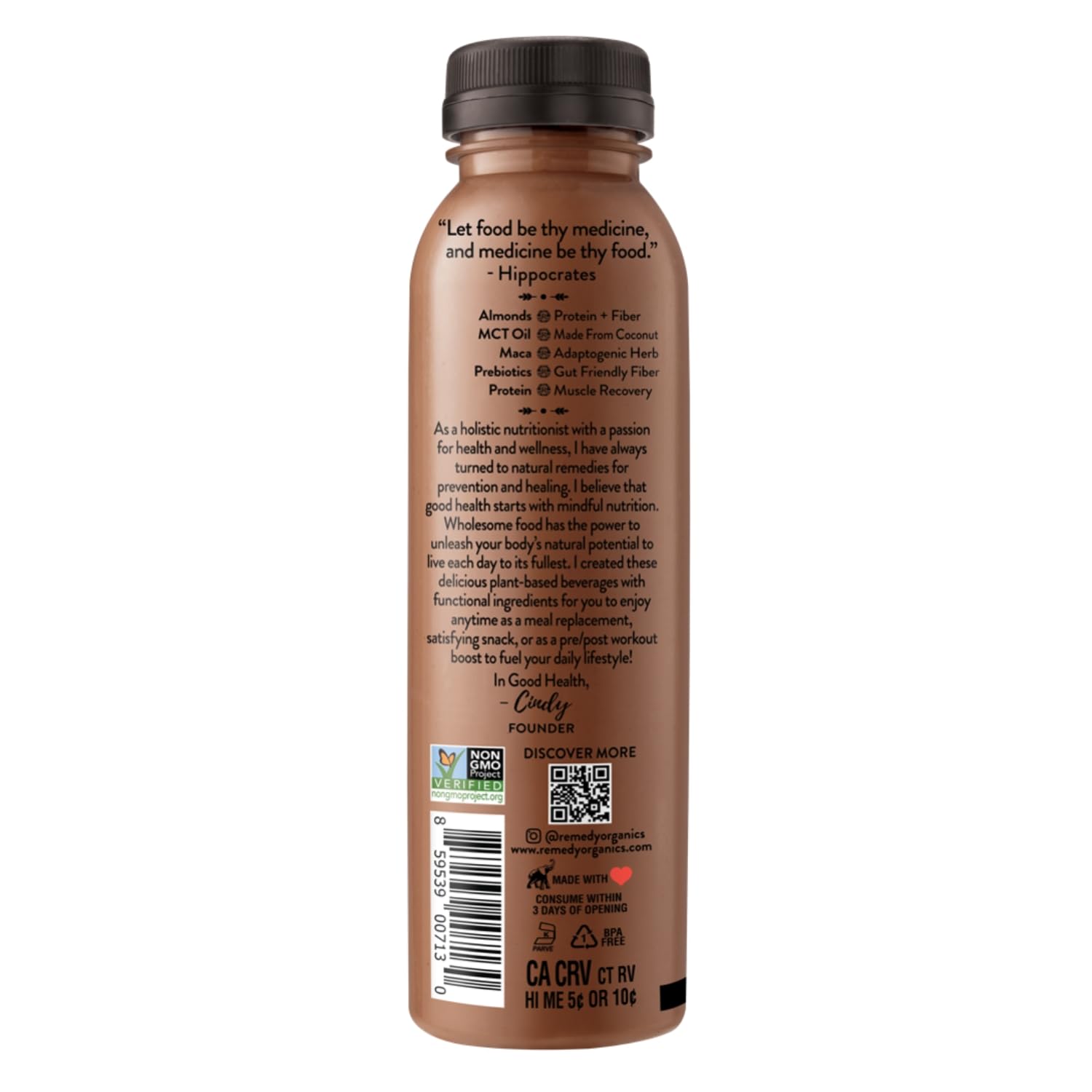 Remedy Organics Duo Decadence Power 12-Pack | Plant Based MCT Oil Protein Shakes, Ready to Drink | USDA Organic, Vegan, Gluten Free, Dairy Free, Soy Free | 6 Chocolate Fudge Bottles & 6 Cold Brew Latte Bottles - Image 5