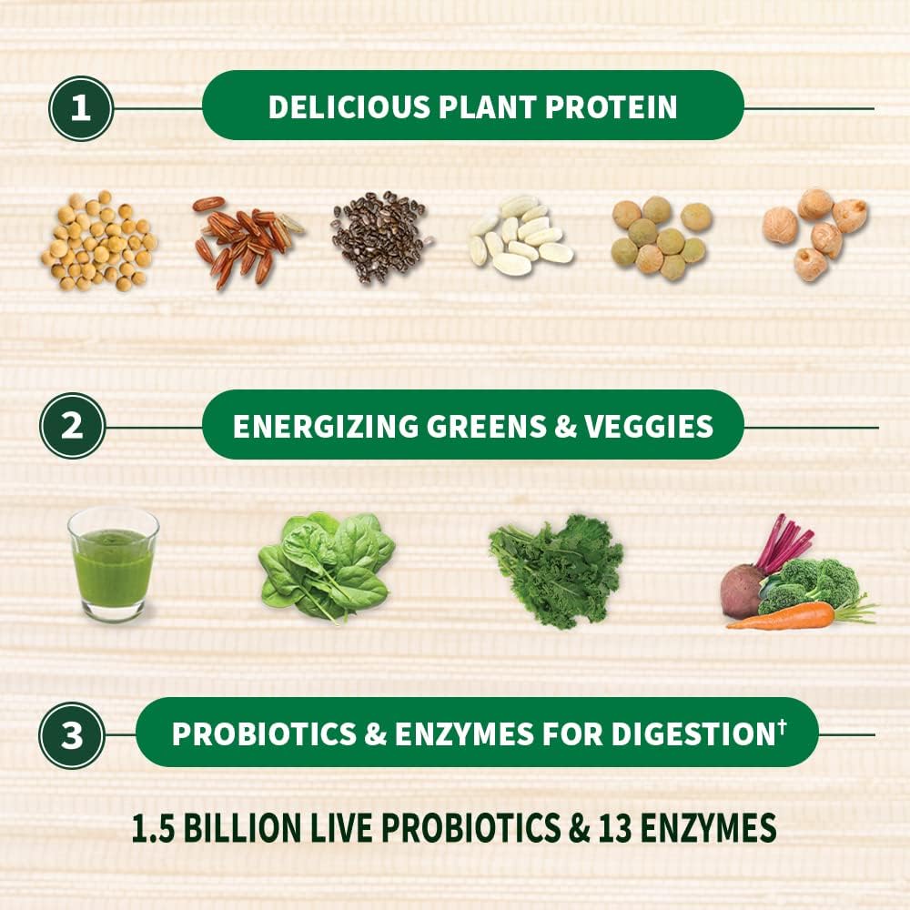 Garden of Life Raw Organic Protein & Greens Lightly Sweet, Vegan Protein Powder for Women and Men, Plant and Pea Protein, Greens, Probiotics, Gluten Free Low Carb Shake Made Without Dairy 20 Servings - Image 4