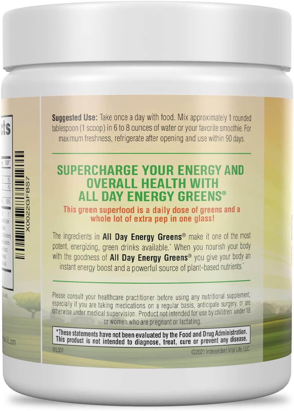 IVL - All Day Energy Greens - Supplement Powder Mix Drink, Greens Powder Superfood - Super Greens Blend for Optimal Nutrition, Energy & Digestion, Green Juice Superfood Boost - Image 2