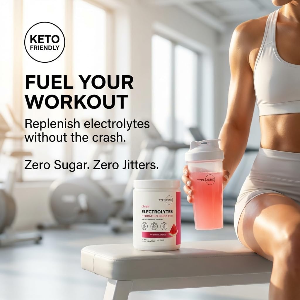 Type Zero Clean Electrolytes Hydration Powder Drink Mix + 14 Essential Vitamins & Minerals - Sugar Free, Zero Artificial Ingredients - Watermelon Flavor, 50 Servings - Image 9