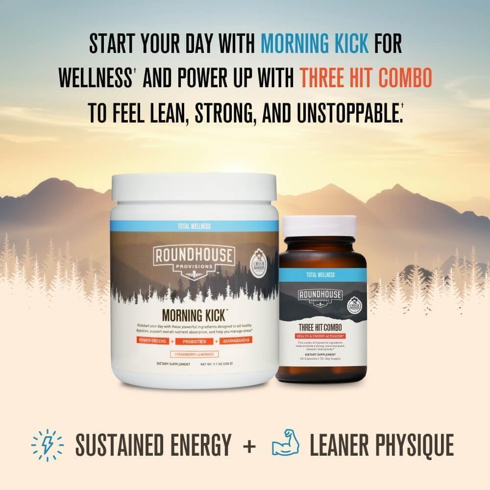ROUNDHOUSE PROVISION Morning Kick, Greens Superfood Powder Supplement with Ashwagandha, Collagen & Probiotics - Sugar Free, Caffeine Free (3 Pack, Strawberry Lemonade Flavor) by Chuck Norris - Image 7