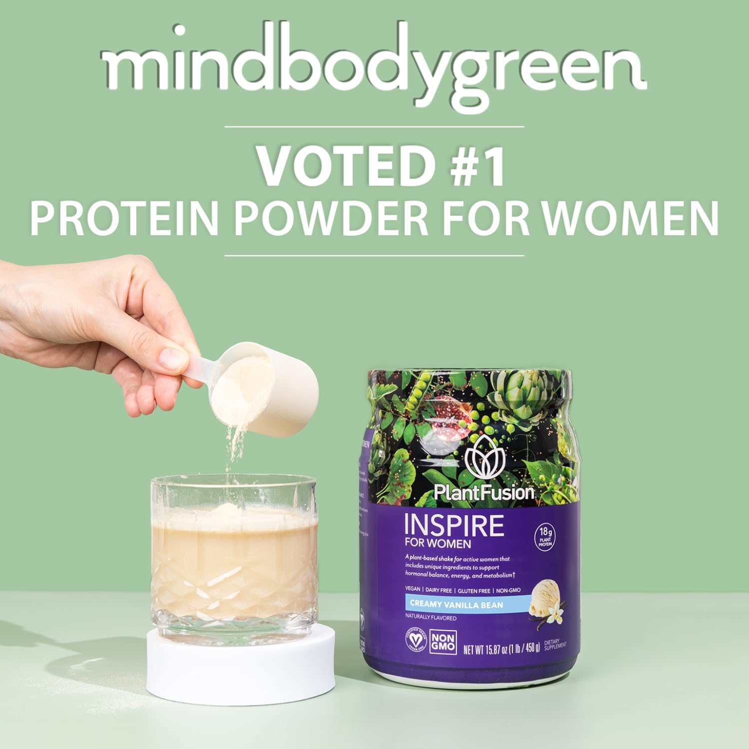 PlantFusion Inspire Plant Protein Powder for Women - Low Carb Protein Powder for Lean Muscle Support - Keto, Gluten Free, Soy Free, Non-Dairy, No Sugar, Non-GMO - Creamy Vanilla Bean 1 lb - Image 2