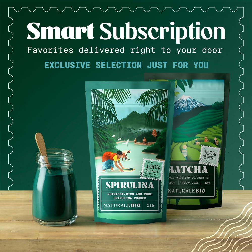 NaturaleBio Spirulina Powder Organic 8 oz. Natural and Raw Spirulina Algae Powder. Vegan and Pure. Cultivated in India in Tamil Nadu. Ideal for Drinks, Smoothies and Recipes. - Image 6