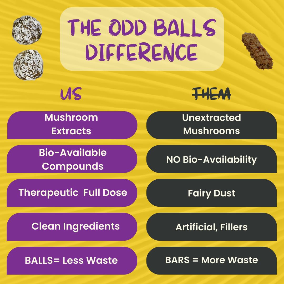 ODD BALLS Organic Energy Balls Lemon - Superfood Mushroom Snack - Running, Cycling, Hiking - Gels, Bars Alternative - Lion's Mane Focus, Cordyceps Energy - Vegan, Gluten Free Snacks for Kids & Adults - Image 5