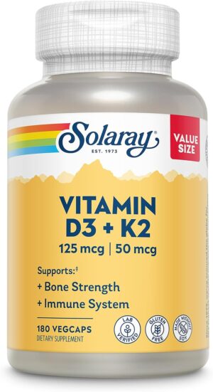 SOLARAY Vitamin D3 K2 – Bone ...