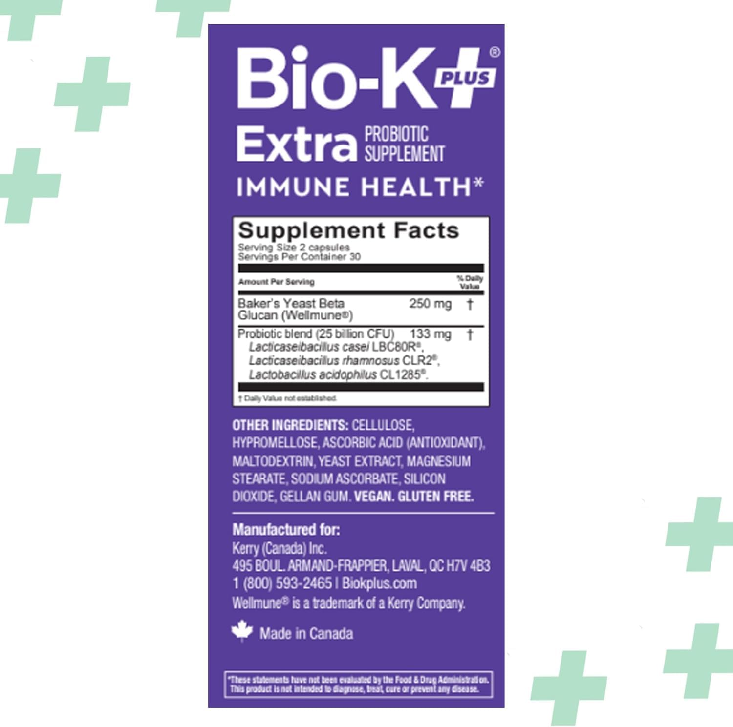 Bio K+ Vegan Probiotics for Immune Health, with Wellmune – Probiotic Supplement to Support Immunity, Maintains Digestive Health, Delayed Release Technology, Gluten Free, 25 Billion CFU – 60 Capsules - Image 7