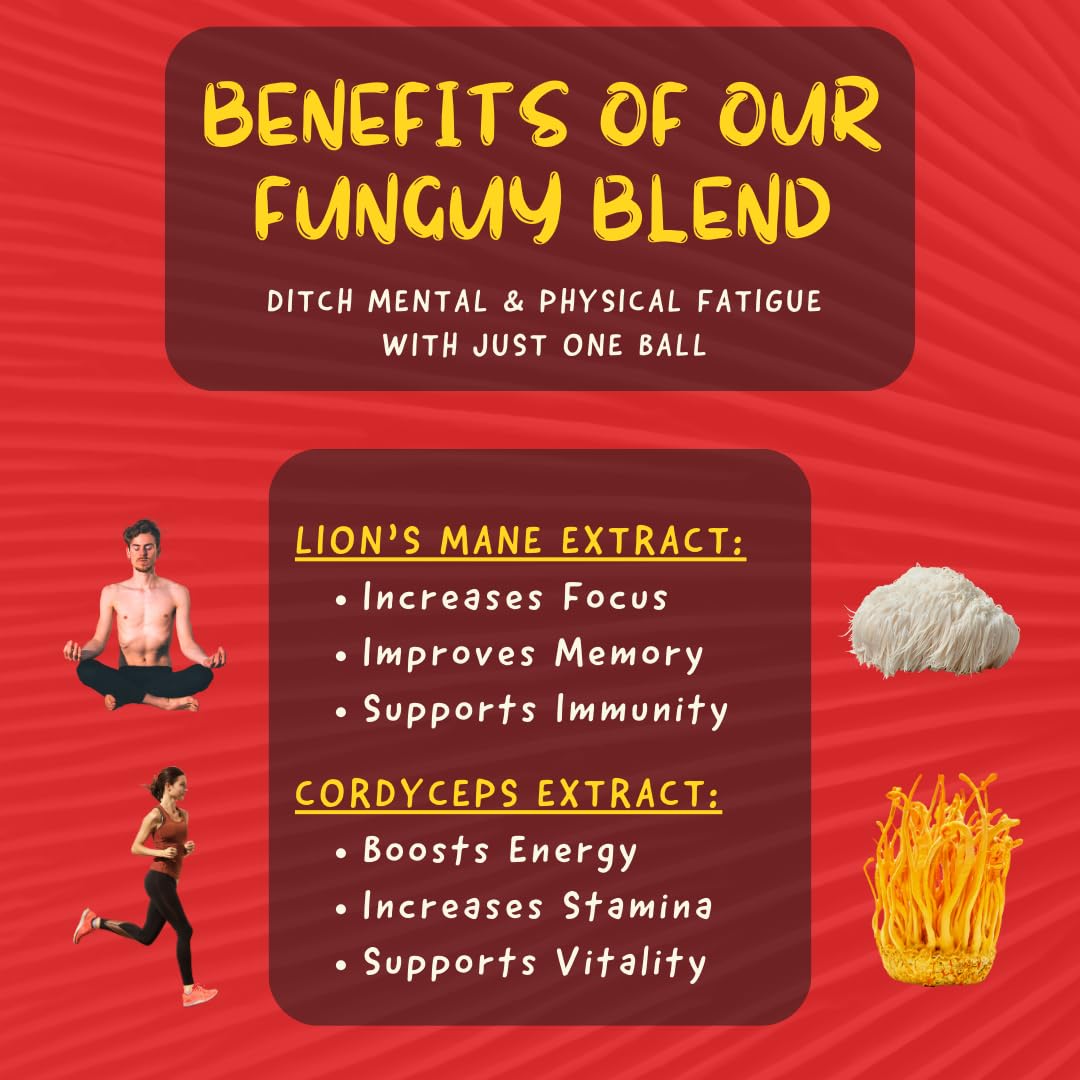 ODD BALLS Organic Energy Balls Cherry - Superfood Mushroom Snack - Running, Cycling, Hiking - Gels, Bars Alternative - Lion's Mane Focus, Cordyceps Energy - Vegan, Gluten Free Snacks for Kids & Adults (8.5 oz, Cherry) - Image 2