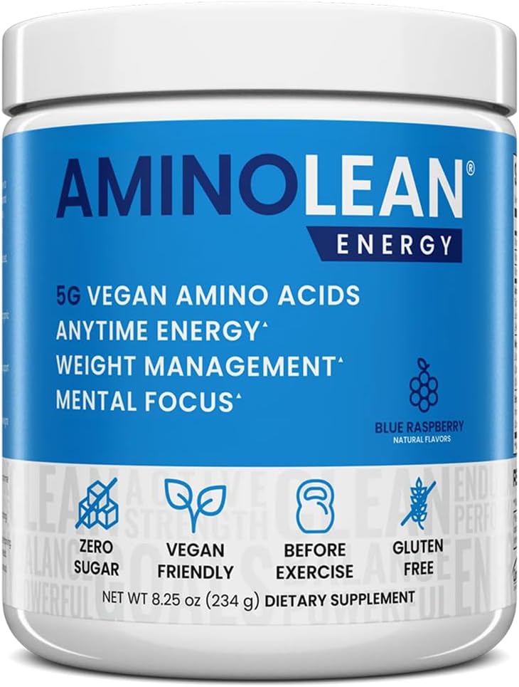 RSP Nutrition AminoLean Pre Workout Powder, Amino Energy & Weight Management with Vegan BCAA Amino Acids, Natural Caffeine, Preworkout Boost for Men & Women, 30 Serv