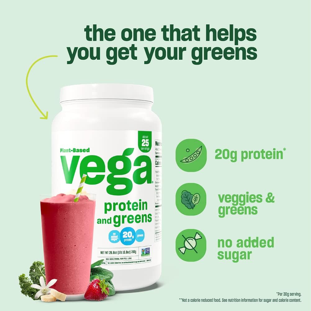 Vega Protein and Greens Protein Powder Chocolate (19 Servings) - 20g Plant Based Protein Plus Veggies, Vegan, Non GMO, Pea Protein for Women and Men, 1.4lb (Packaging May Vary) (Pack of 1) - Image 5