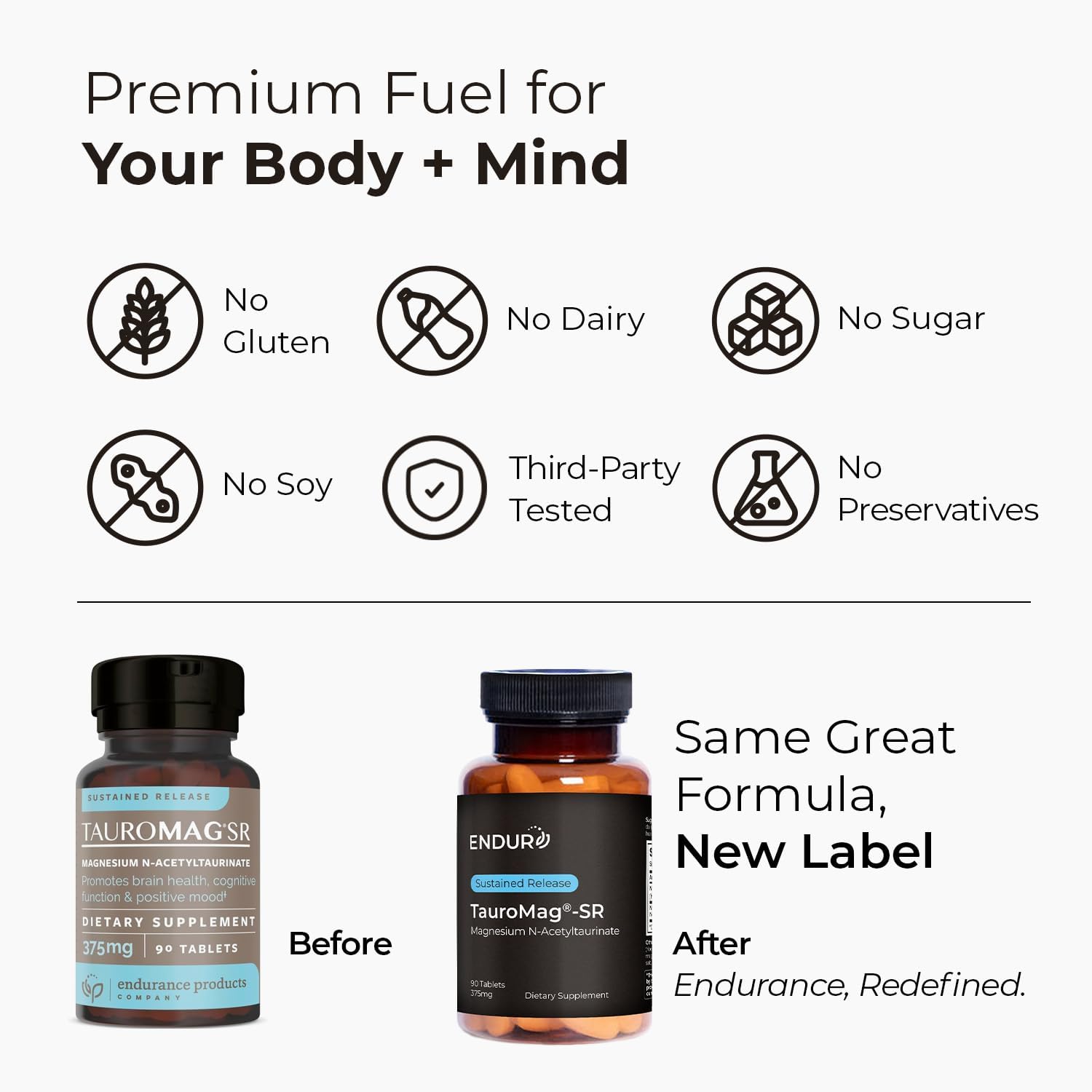 ENDUR-TAUROMAG - Magnesium + Taurine - SR (Sustained Release) 375 mg - Nootropic for Brain Health Support, Relaxation, Focus & Sleep Support - Optimal 5–7 Hour Absorption Delivery - 90 Tablets - Image 3