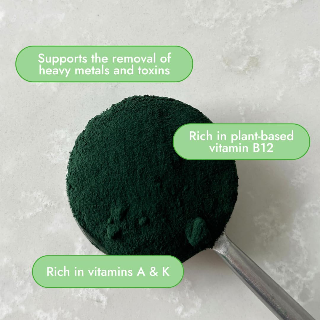 Organic Traditions Spirulina Powder Organic, Plant-Based Green Superfood for Smoothies, Rich Algae Powder for Energy Support, Easy Mixing Spirulina for Daily Wellness Routines, 150g / 5.3oz Bag - Image 4