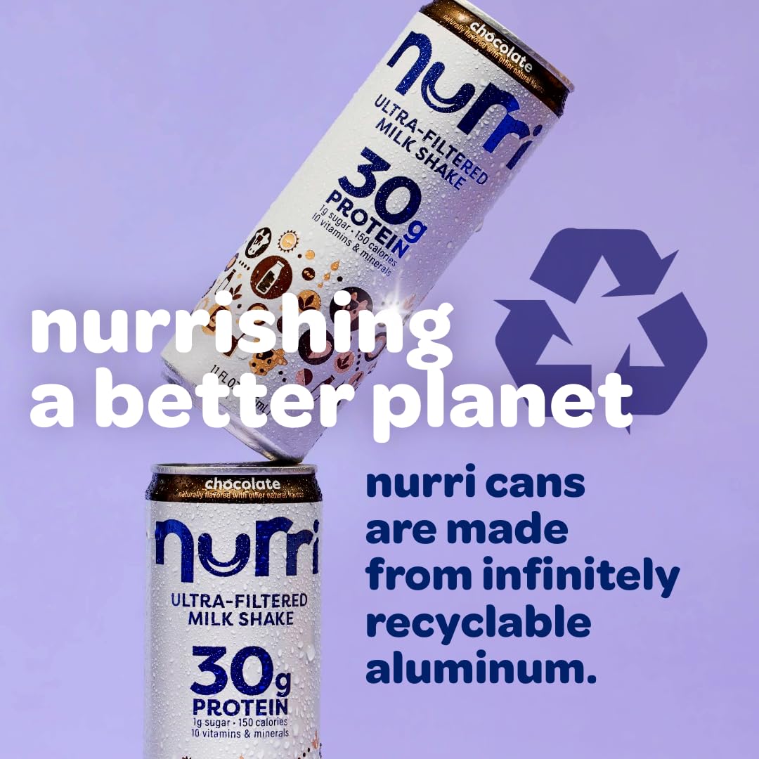 Nurri - 30g Protein Ultra Filtered Milk Shake – Chocolate - Lactose Free, Low Sugar, 150 Calories, 10 Vitamins and Minerals - 11 fl oz, 12 Cans - Image 5
