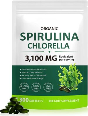 Tiuedu Spirulina Chlorella Softgels...