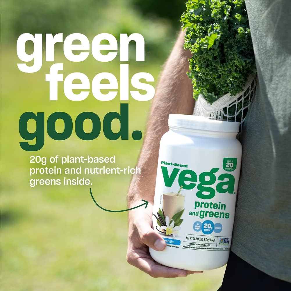 Vega Protein and Greens Protein Powder Chocolate (19 Servings) - 20g Plant Based Protein Plus Veggies, Vegan, Non GMO, Pea Protein for Women and Men, 1.4lb (Packaging May Vary) (Pack of 1) - Image 4