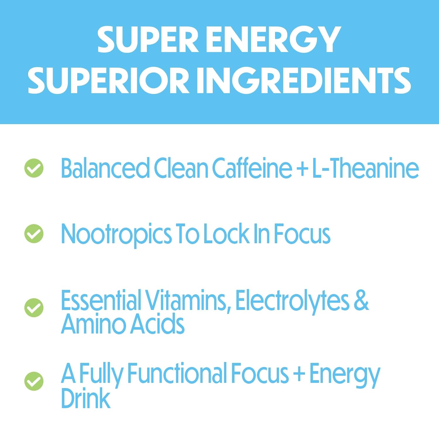 Forgge Healthy Energy Drink Mix - Clean Caffeine + B12, B6, C & D Vitamins - Sugar Free Energy Drink Powder with Electrolytes, Amino Acids, Antioxidants, Lions Mane - Vegan, Keto-Friendly - 30 SVG, Blue Raspberry - Image 8