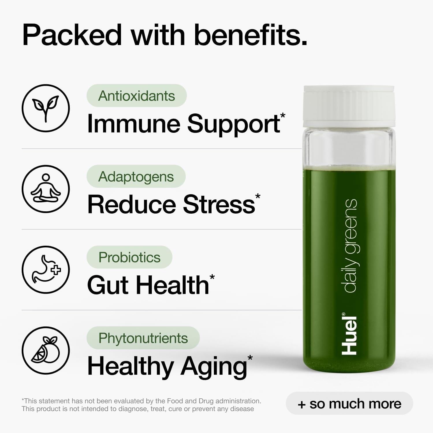 Huel Daily Greens Single Serve | Superfood Greens Powder | 91 Vitamins, Minerals, and Wholefood-Sourced Ingredients | Adaptogens, Antioxidants, Gut-Friendly Probiotics | 12 Pack - Image 3