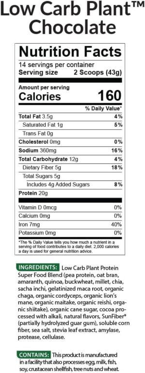 BioTrust Low Carb Plant, Delicious,...