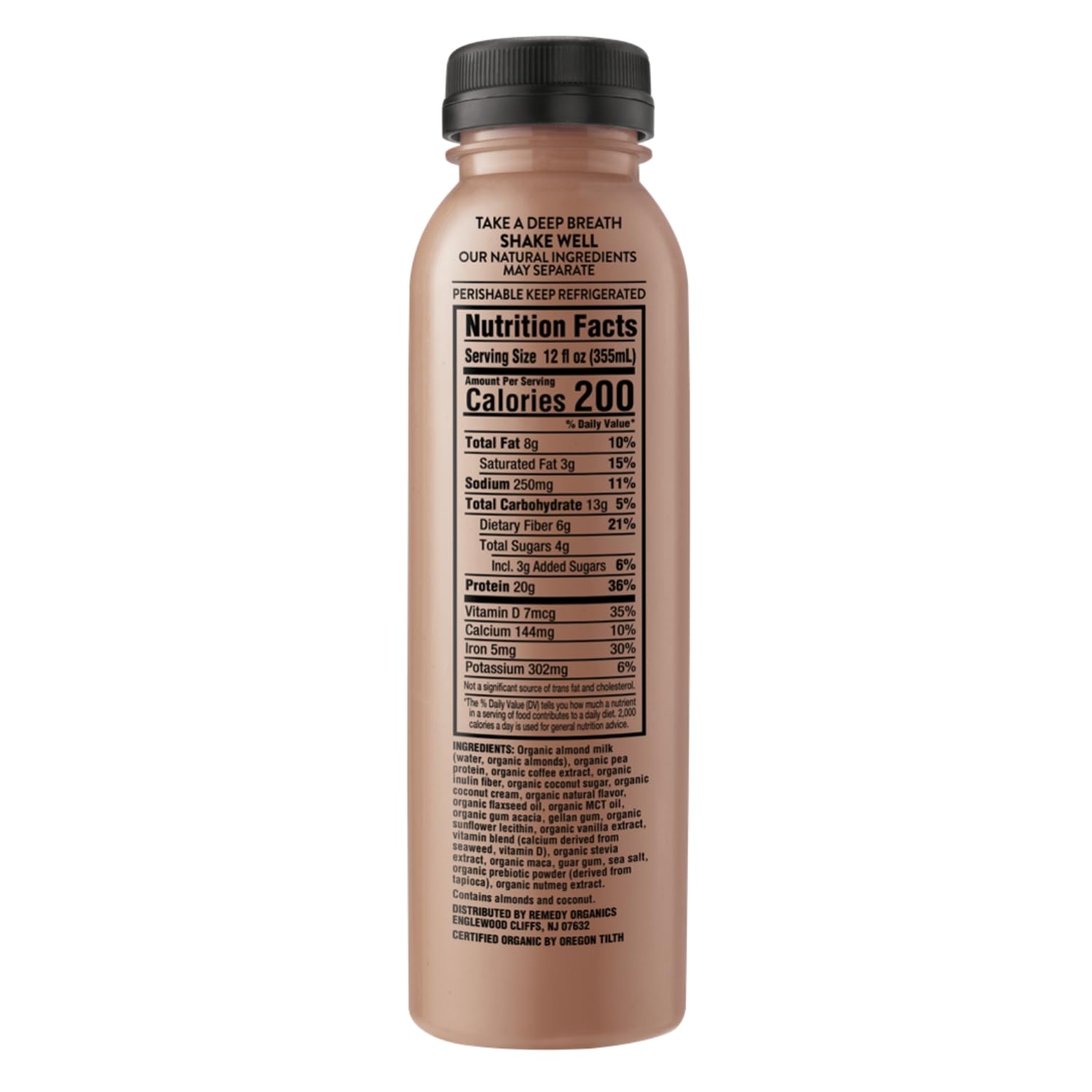 Remedy Organics Duo Decadence Power 12-Pack | Plant Based MCT Oil Protein Shakes, Ready to Drink | USDA Organic, Vegan, Gluten Free, Dairy Free, Soy Free | 6 Chocolate Fudge Bottles & 6 Cold Brew Latte Bottles - Image 2