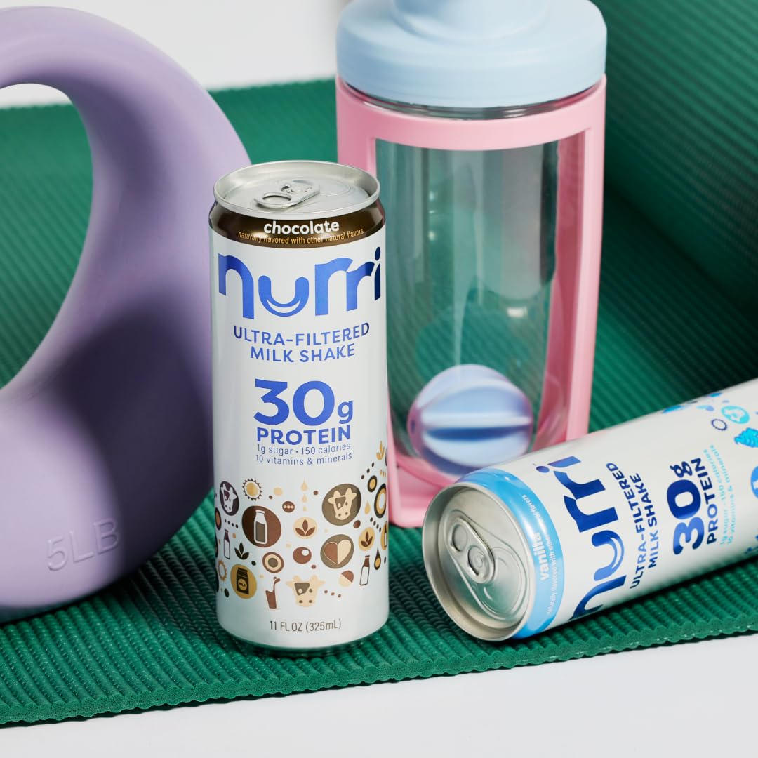 Nurri - 30g Protein Ultra Filtered Milk Shake – Chocolate - Lactose Free, Low Sugar, 150 Calories, 10 Vitamins and Minerals - 11 fl oz, 12 Cans - Image 8