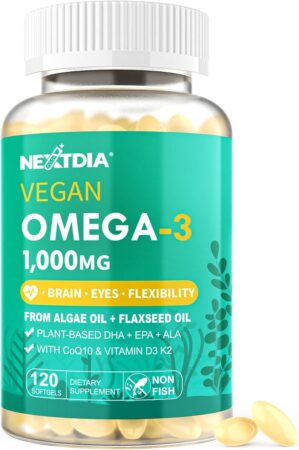 Vegan Omega 3 EPA DHA ALA Supplemen...