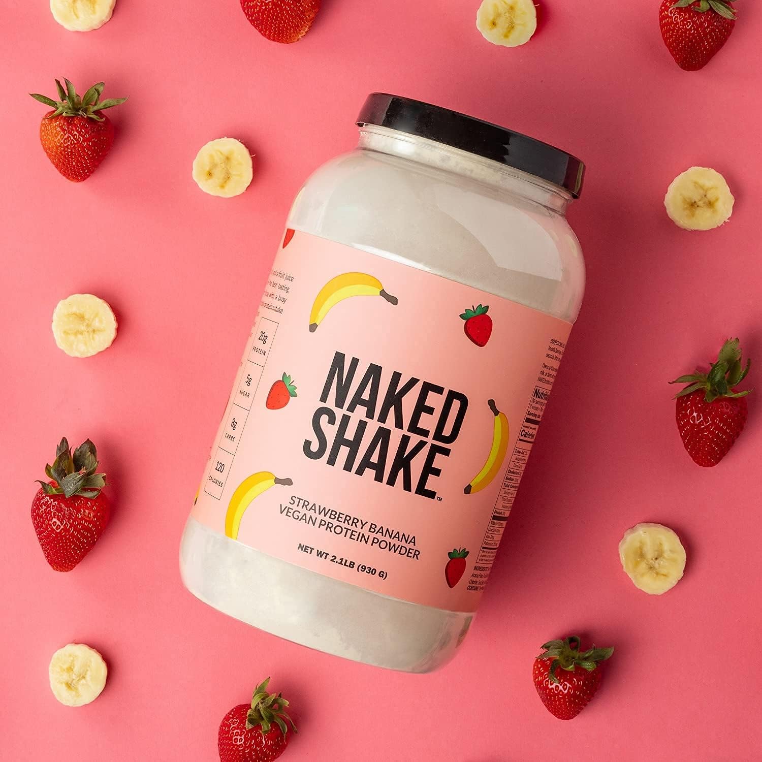 NAKED Shake - Vegan Protein Powder, Strawberry Banana - Flavored Plant Based Protein with Mct Oil, NSF Certified, Gluten-Free, Soy-Free, No Gmos Or Artificial Sweeteners - 30 Servings - Image 7