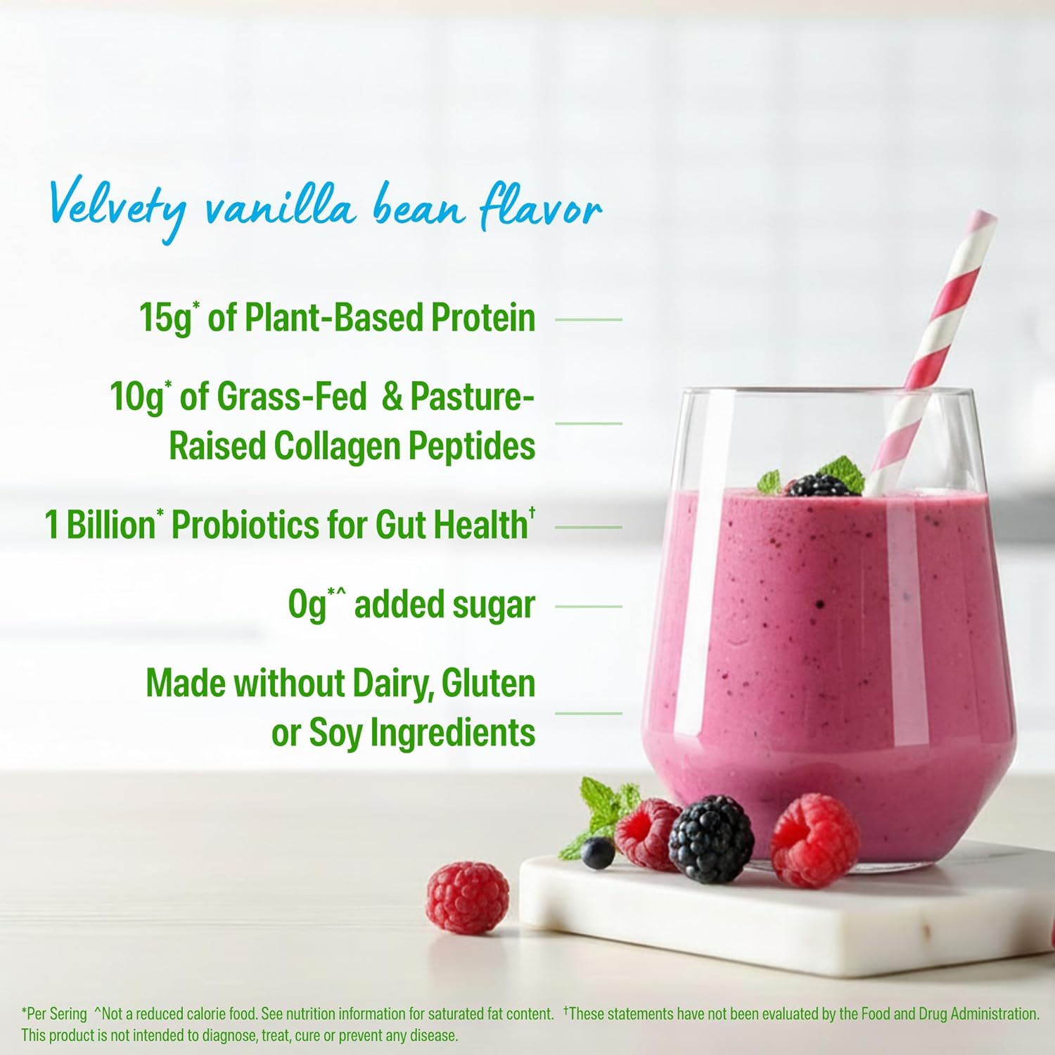 Orgain Protein Powder + Collagen, Vanilla Bean - 25g of Protein, 10g Collagen Peptides, Type I & III, 1B CFU Probiotics, Supports Hair, Skin, Nail, Joint & Gut Health, Gluten Free - 1.6lb - Image 4