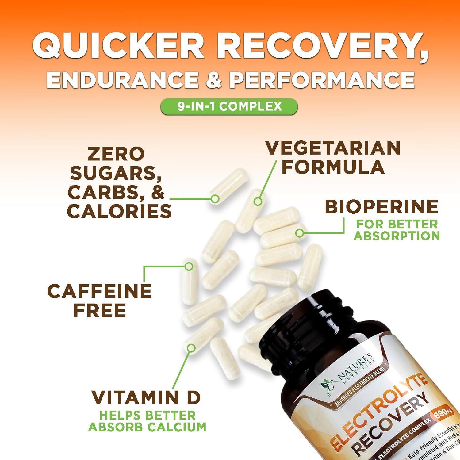 Daily Electrolyte Replenisher Tablets - 9 Essential Electrolytes and Minerals for Hydration Supplement, Salt Tablet for Runners, Vegan, Sugar-Free, Keto-Friendly, Non-GMO - 60 Tablets (60 Servings) - Image 6