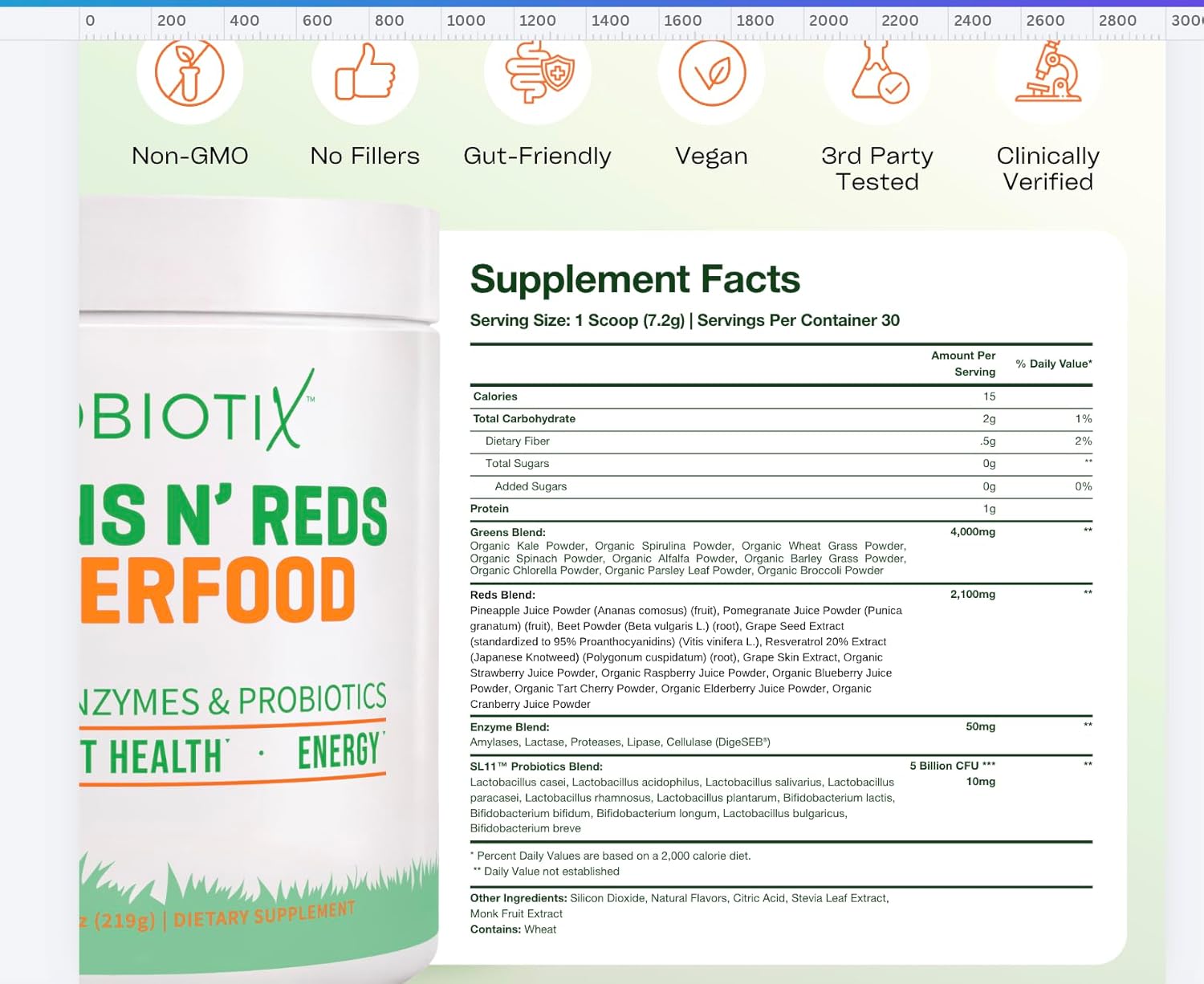 GOBIOTIX Super Greens Powder with Organic Spirulina - Superfood Supplement with Fruit Blend, Probiotics and Enzymes for Digestive Health - Vegan, Non-GMO - 30 Servings (Mango - 1 Pack) - Image 7