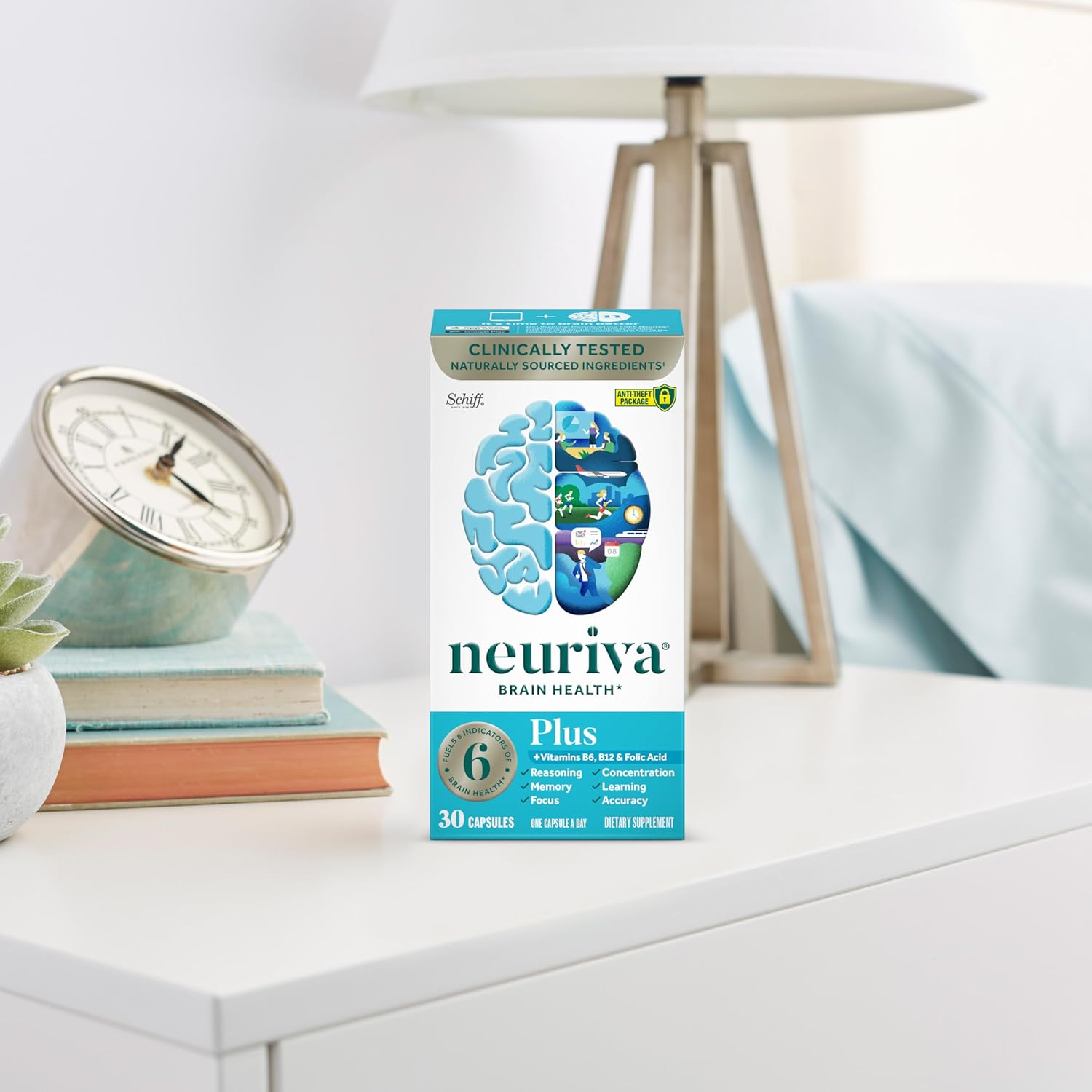 NEURIVA Plus Brain Supplement for Memory and Focus Clinically Tested Nootropics for Concentration for Mental Clarity, Cognitive Enhancement Vitamins B6, B12, Phosphatidylserine 30 Capsules - Image 18