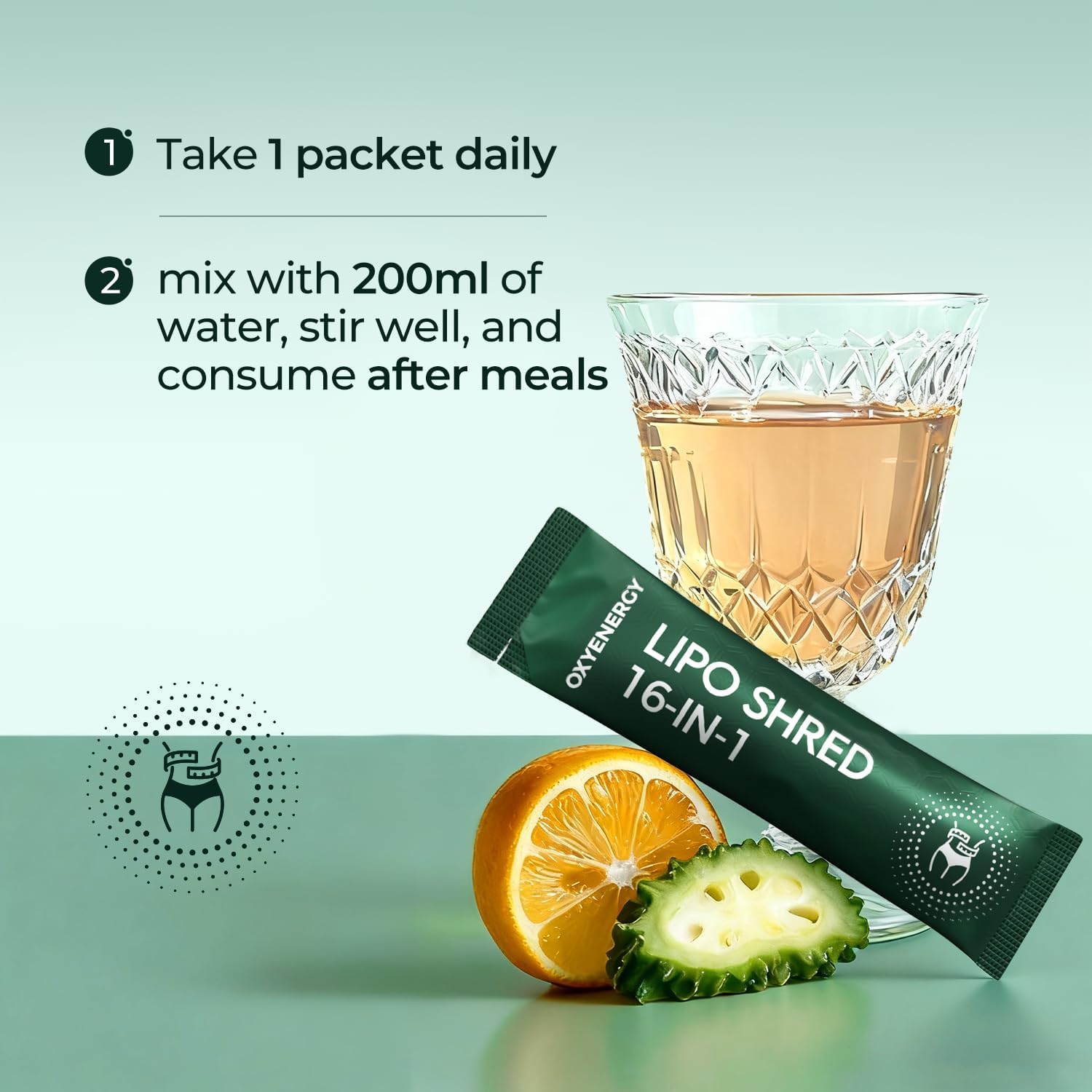 OxyEnergy LIPO Slash 16-in-1 Natural Weight Loss Supplement for Women and Men, Supports Gut Health, GLP-1 Activate & Weight Management, Vegan, Gluten-Free, Non-GMO, 30 Packets, Orange Flavor - Image 7
