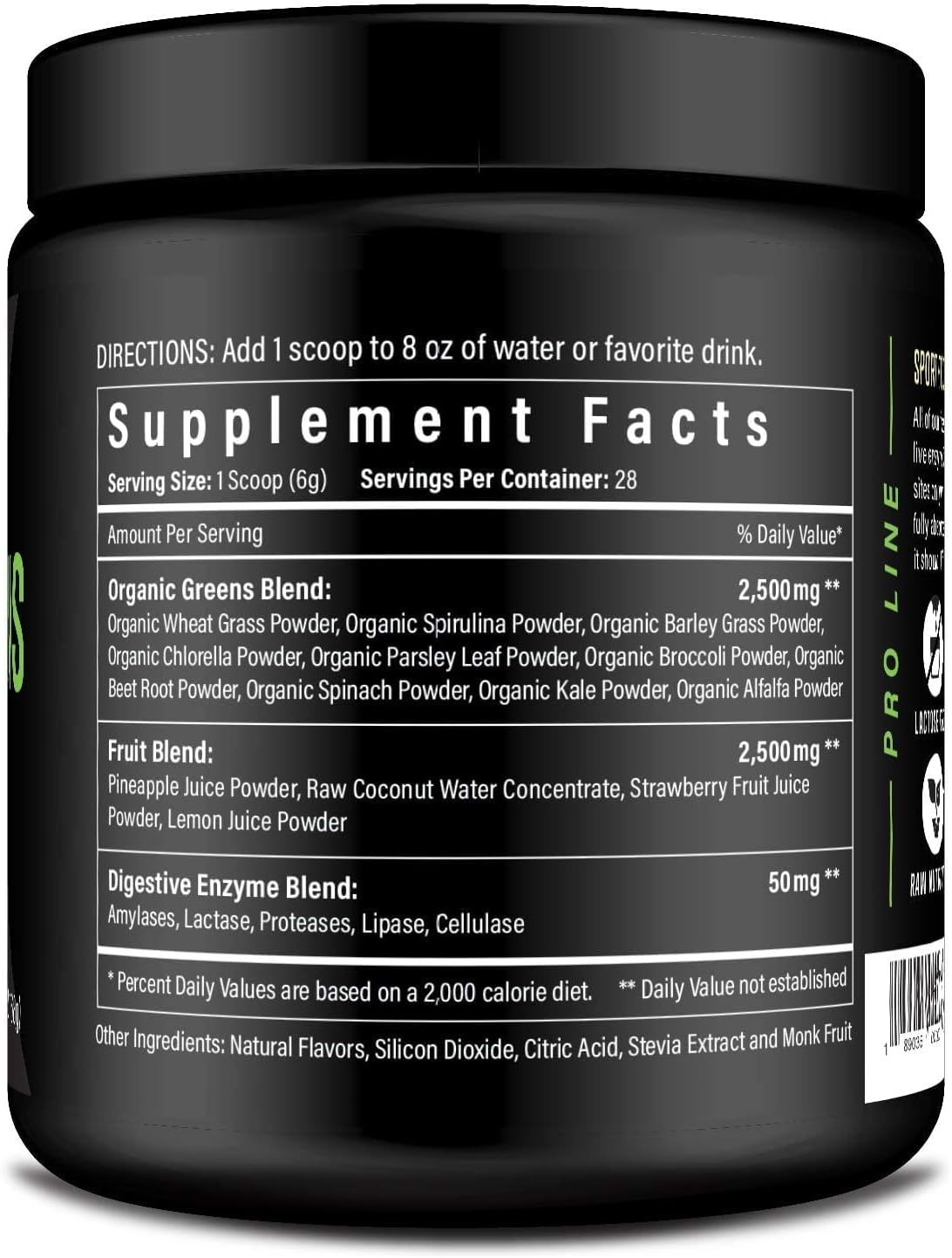 Organic Greens Superfood Powder, Cold Pressed Vegan and Keto Powder, Non-GMO, Low Calorie Daily Green Juice Powder - Image 2