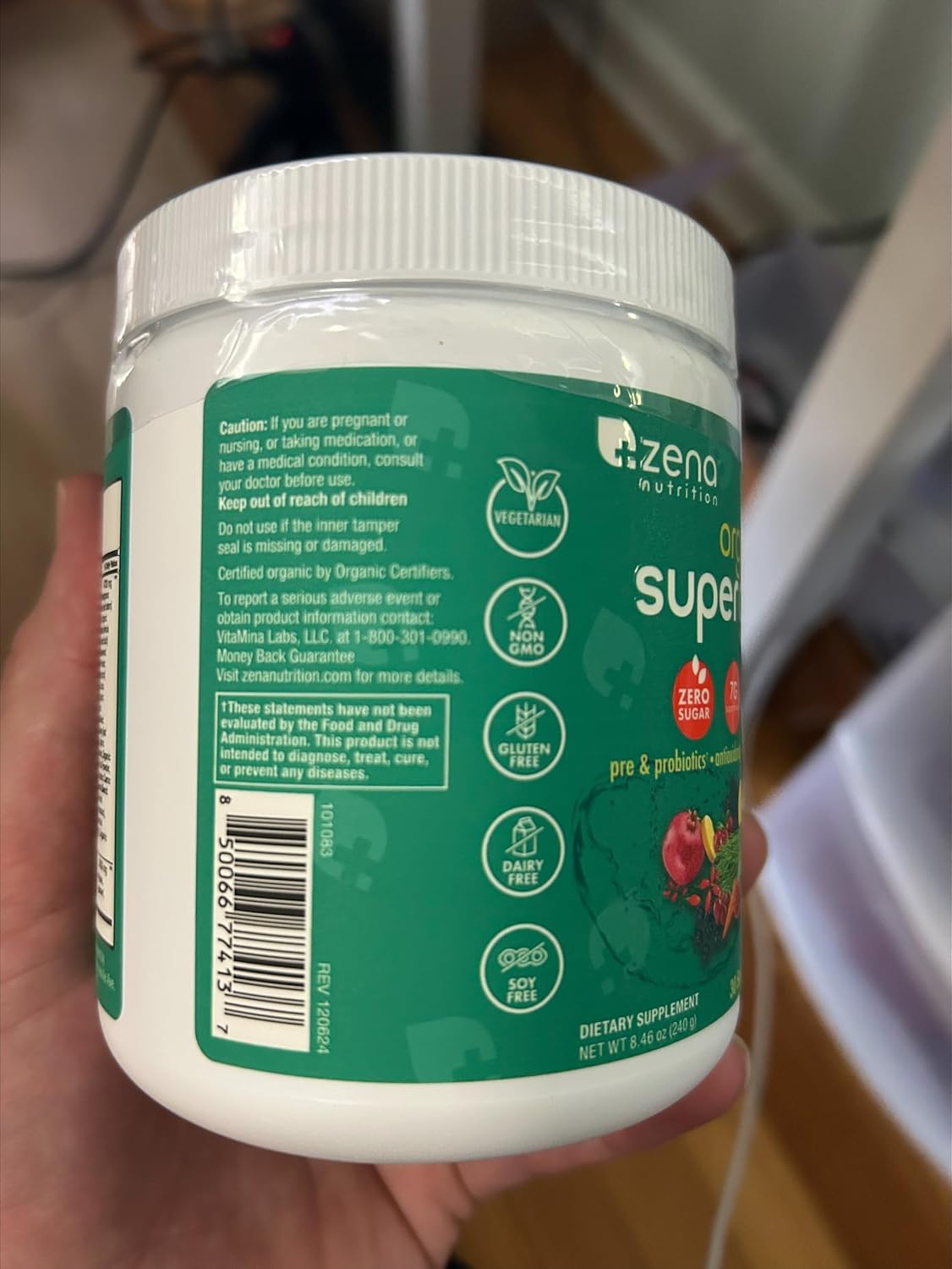 Zena Nutrition Organic Super Greens Powder, 70+ Superfoods, 0 Sugar, 3G Fiber, Spirulina, Chlorella, Mushrooms, Prebiotics/Probiotics, Digestive Enzymes for Gut Health, Mango, 30 Servings - Image 9