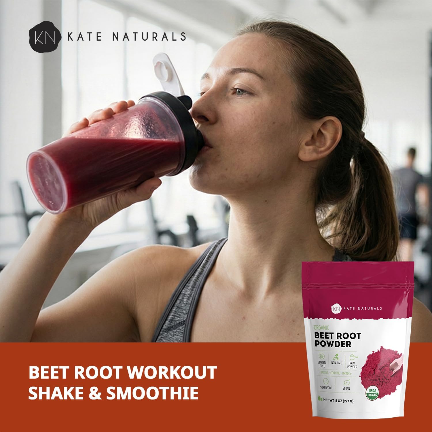 Kate Naturals Organic Beet Root Powder for Smoothies, Baking & Juice. Raw Beetroot Superfood & Natural Red Food Coloring (8oz, Non-GMO, Earthy Flavor) - Image 3